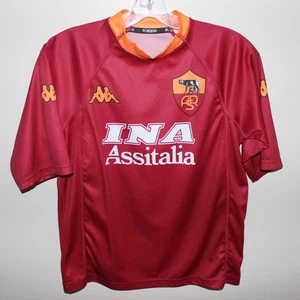 Camiseta de fútbol casi nueva Kappa AS ROMA 2000-01 local YXXL talla juvenil niños - Imagen 1 de 7