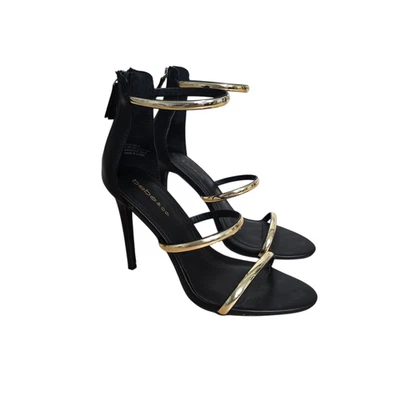 Bebe & Co Zapatos Mujer Talla 8 Negro Berdine Tirantes Tacones de Aguja Sandalias Foto 1 de 4