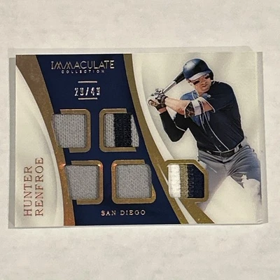 2017 Panini Immaculate Material Gold #IM-HR Hunter Renfroe /49 San Diego Rookie - Image 1 of 4