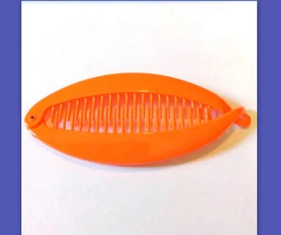 Large Banana hair Clip Accessory 5 1/2" vintage retro 80s 90s Bright color comb - Image 1 of 4