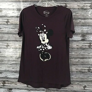 Disney Woman's Minnie Mouse Graphic Tee Shirt Burgundy Color Size Large EUC - Picture 1 of 5