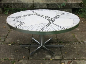 HEINZ LILIENTHAL KNOLL CARARA MARMOR MARBEL MOSAIK TISCH TABLE 1970 MCM VINTAGE - Bild 1 von 12