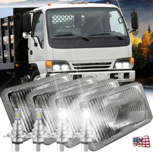 Super Bright 4pc 4x6" inch LED Headlight Projector For Isuzu NPR 1991-2005 Truck - Picture 1 of 13
