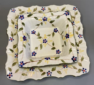 Temp-tations Yellow Blue Green Presentable Ovenware by Tara Nesting Casseroles - Picture 1 of 14