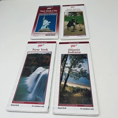 2001-02 AAA Member Road Maps New York City Jersey Pennsylvania Illinois Indiana - Image 1 of 4