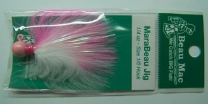 Beau-Macs Marabou Lachs Steelhead Jig P rosa weiß 1/4oz Angelköder 1/0 NEU - Bild 1 von 5