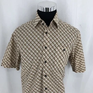Victorinox SmButton Up Beige Red Plaid Super Fine Cotton Swiss Army Shirt Large - Picture 1 of 4