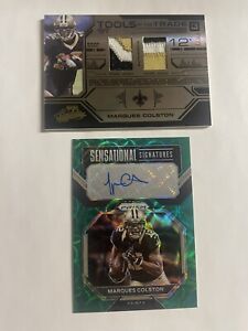Lot 2 Marques Colston Absolute GU Dual Patch /50 & Prizm Green Scope Auto /75