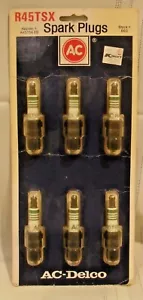 Vintage AC DELCO(6 pack) R45TSX-6B Spark Plugs Green Stripe NOS #663 - Picture 1 of 5