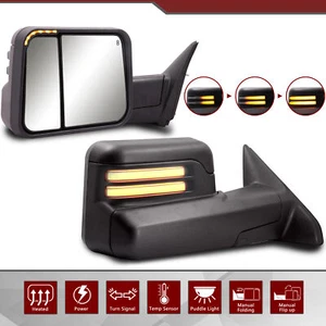 Flip-up Tow Mirrors fit 2009-2018 Dodge Ram 1500 Smoked Switchback Power Heated - Foto 1 di 8
