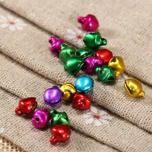 100pcs Jingle Bells Charms Aluminum Beads Christmas Holiday Pendants Decor 8*6mm - Picture 1 of 11