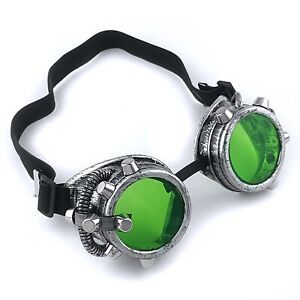 Unisex Steampunk Victorian Style Goggles with Spike Colored Lenses Glasses