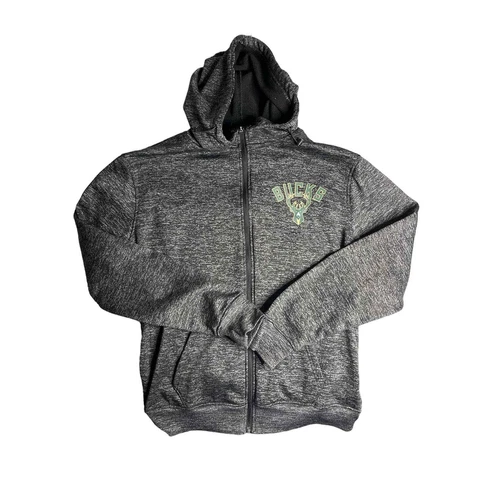 Milwaukee Bucks Sweater Gray Men Small  Full Zip Hoodie Basketball-NBA Cover
