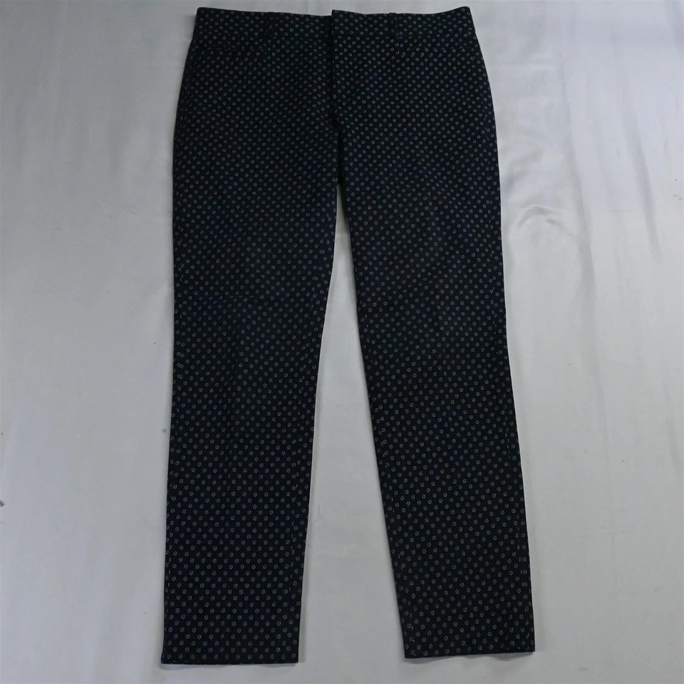 Banana Republic 4 Navy Blue Floral Sloan Curvy Skinny Stretch Womens Dress Pants - Image 1 of 4