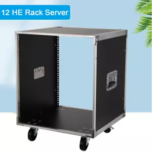 12HE Serverschrank mit 4×3" Industrieräder Server Rack Netzwerkschrank Schwarz - Bild 1 von 12