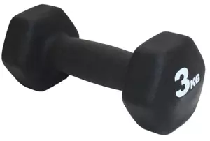 3 kg HEX Hantel gummiert HEXAGON KURZHANTEL Vinyl Fitness Gymnastik Gewicht Guss - Bild 1 von 6