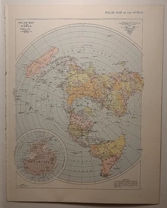 Vintage POLAR WORLD VIEW Map 1962 MSM Rand McNally Cosmopolitan World Atlas - Picture 1 of 7