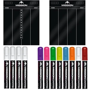 Mission Darts Blackboard Whiteboard Scoreboard Liquid Chalk Acrylic 501 /Cricket - Picture 1 of 5