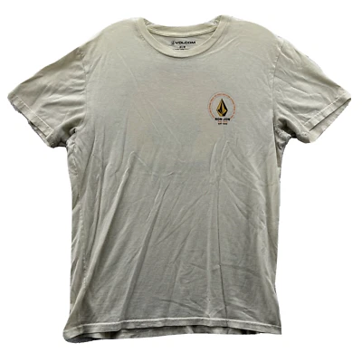 Volcom Shirt Men Medium Yellow Cotton Short Sleeve Logo Ron Jon Adult T-Shirt - Image 1 of 4