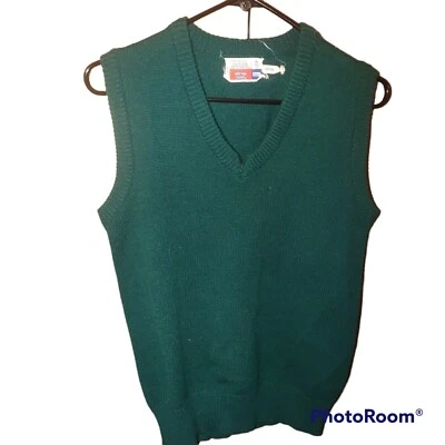 Chaleco Suéter Sears Put On Shop Años 60 70 Verde 100% Acrílico Mod Retro Difuso De Colección Foto 1 de 3