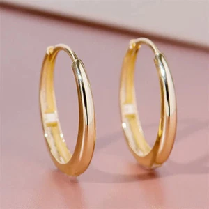 Women Hoop Earrings Fashion 18k Yellow Gold Plated Jewelry Gifts - Bild 1 von 4