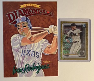 1994 DONRUSS DIAMOND KINGS Box Topper /10,000 Ivan Rodriguez DK-10