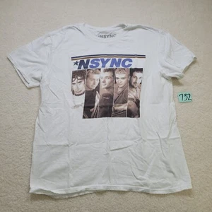 Camiseta Blanca Manga Corta Gráfica Justin Timberlake Banda NSYNC Talla LG - Imagen 1 de 6