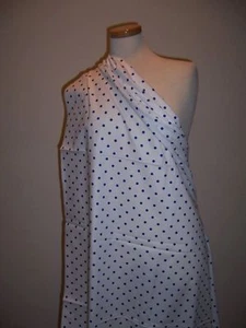 4yds BLANCO SUAVE ALGODÓN PIMA CON ESTAMPADO DE PUNTOS ALEGRE 14 AZUL REAL LUNKS - Imagen 1 de 1