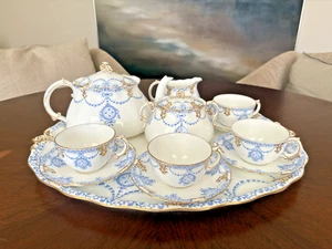 Royal Crown Derby für Tiffany & Co blaues Muster Teeservice mit 18" Teetablett Anfang 20. - Bild 1 von 22