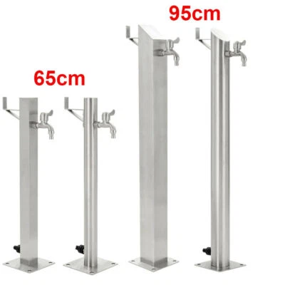 Wasserzapfsäule Edelstahl Wasserzapfstelle Gartenzapfstelle Zapfstelle Garten - Bild 1 von 4