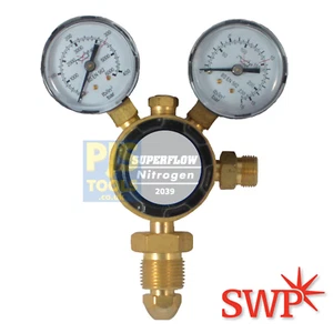 Superflow 0-10 bar single stage two gauge nitrogen gas regulator - Picture 1 of 3