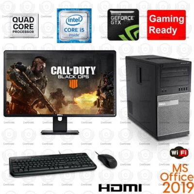 Gaming PC Desktop Quad Core i5 8GB RAM HDD GTX 750TI 2GB HDMI Win 10 MS OFFICE - Image 1 of 4