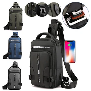 Men's Sling Crossbody Bag Anti-theft Chest Shoulder Messenger Bag Backpack New - Picture 1 of 17