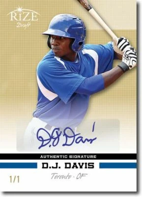 D.J. DAVIS 2012 Rize Autograph Rookie GOLD BLANK BACK Auto RC 1/1 - Image 1 of 2