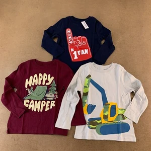 Old Navy Toddler Boy Size 4T Multicolor 3 Pack Long-Sleeve Graphic T-Shirts NWT - Picture 1 of 10