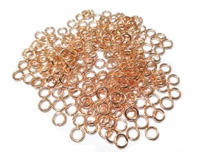 200 pz anellini in metallo 5x1mm colore oro rosa bijoux - Foto 1 di 1
