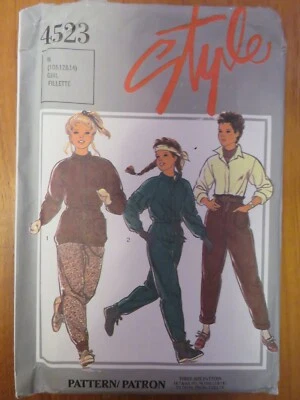 Style 4523 Sewing Pattern Girls Child Unlined Jacket Raglan Drawstring waist 14y - Image 1 of 4