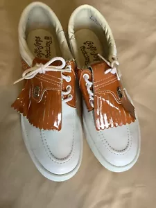 Zapatos de golf Soft Joys By Foot Joy para mujer blancos marrones con clavos talla 8B 323057 EE. UU. - Imagen 1 de 11