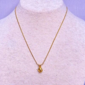 Vintage Biagi Necklace Gold Tone Lovers Knot Pendant Snake Chain Link Variation - Picture 1 of 8