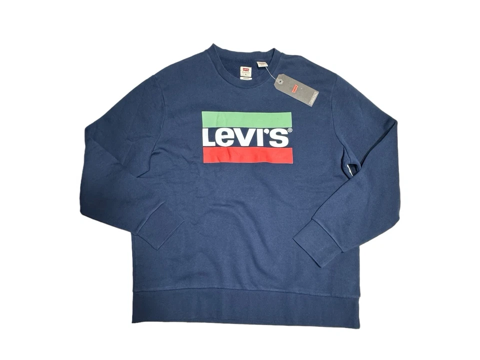 Levis Crew Sweatshirt Standard Fit Navy Blue Men’s Size XL