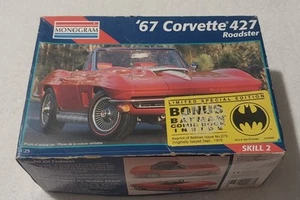 1995 Monogram '67 Chevy Corvette 427 Roadster OPEN BOX MISSING COMIC AND TIRES - Picture 1 of 13