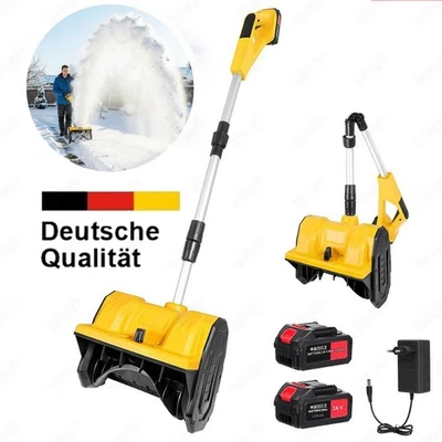 Akku Schneefräse 1000w Elektrische Schneeschieber Schneeschaufel mit 2 4Ah Akkus - Bild 1 von 4