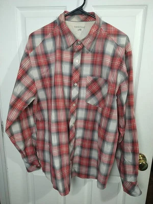 Horny Toad Men's L Shirt Collared Button Red Grey Plaid Long Sleeve - Image 1 of 4