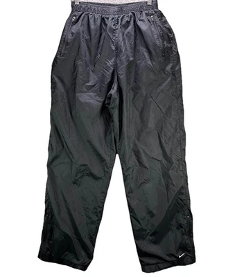 Pantalones cortavientos vintage Nike juveniles 12-14 grandes forrados negros cremallera al tobillo Foto 1 de 4