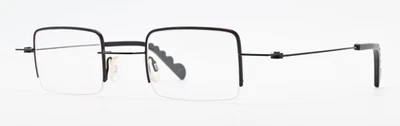 THEO Belgium Glasses Frame Filicudi Angular Gloss Dark half Rim Chic Fine Lines - Image 1 of 4