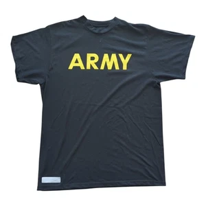 LARGE - Men's APFU Short Sleeve Shirt Army Black and Gold PT Fitness Shirt - Picture 1 of 1