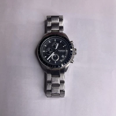 Fossil CH2600 schwarzes Zifferblatt Edelstahl 10ATM Herrenuhr benötigt Batterie - Bild 1 von 4