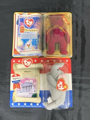 New In Box Vintage McDonald’s Toy 1996 Righty The Elephant-millennium The Bear - image 1 of 4