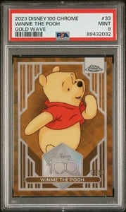 2023 TOPPS CHROME DISNEY 100 GOLD WAVE /50 WINNIE THE POOH PSA 9 - Picture 1 of 2
