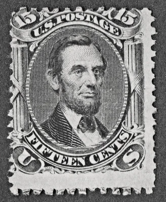 US Sc# 77 *MINT NO GUM LH { 15c LINCOLN } NATIONAL BANKNOTE OF 1866 CV$ 1,750.00 - Image 1 of 2